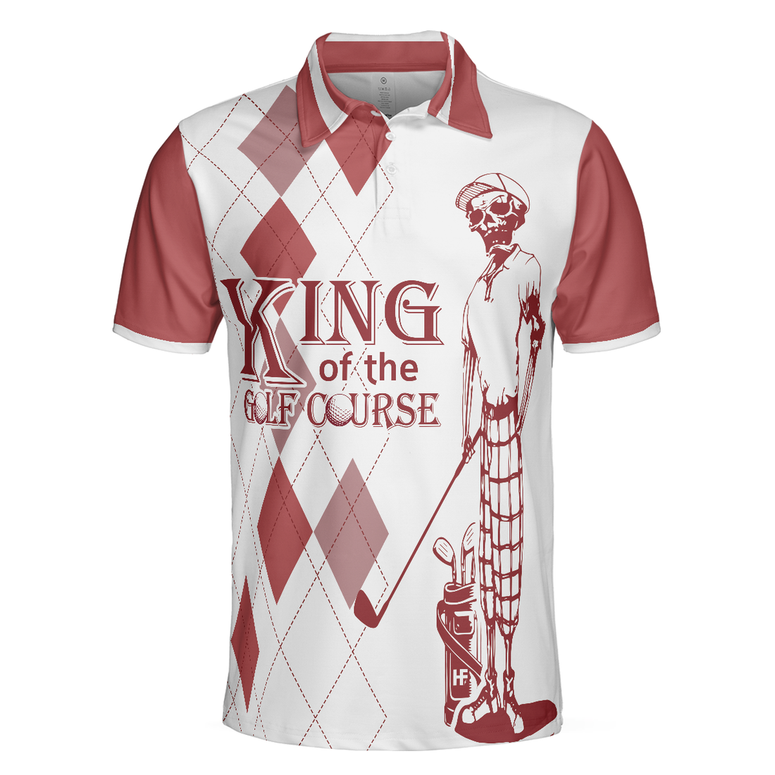King Of The Golf Course Golf Polo Shirt, Golfing Apparel, Golf Clothing, Mens Golf Gift