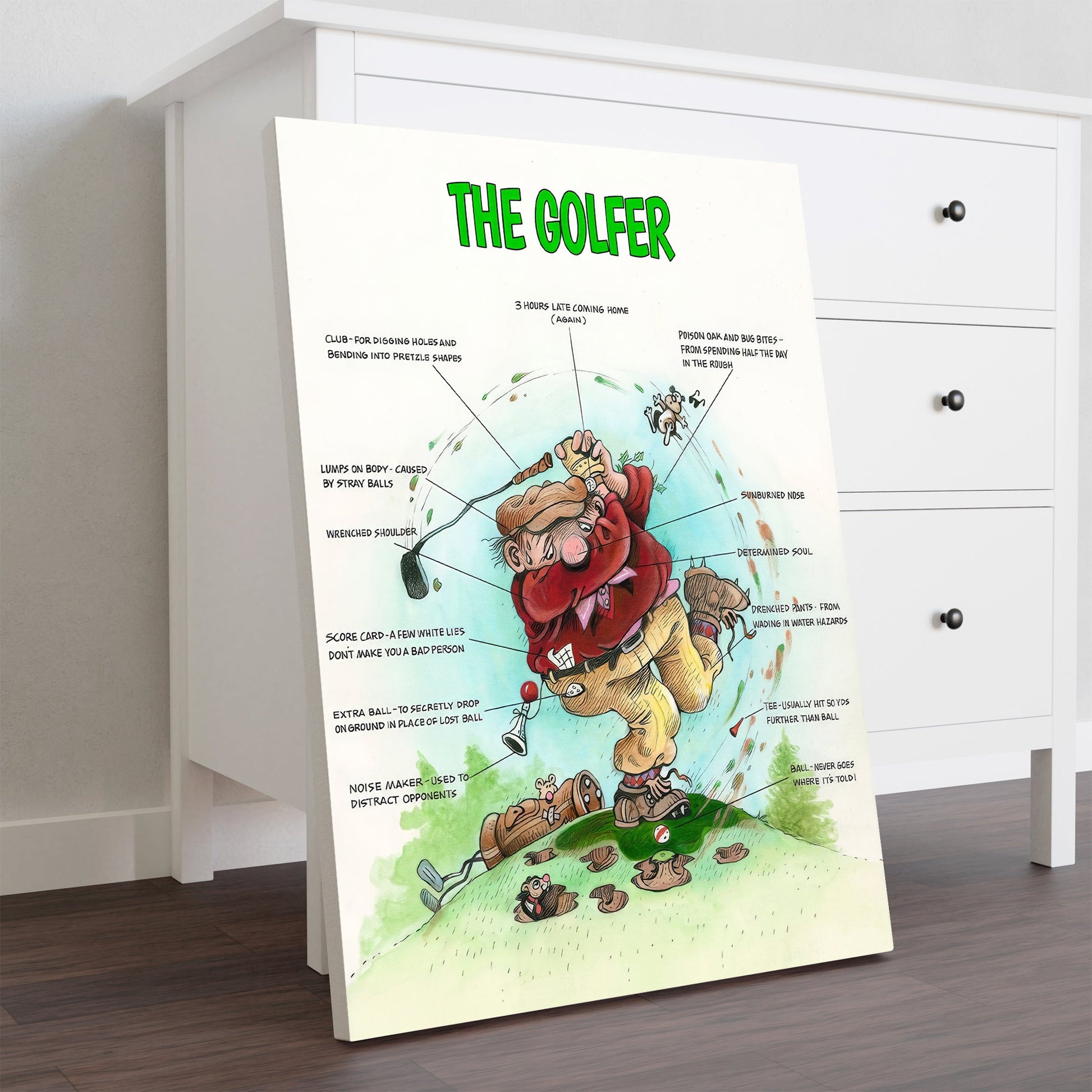 The Golfer Canvas, Golf Canvas Wall Art, Gifts For Golf Lovers, Golf Decor