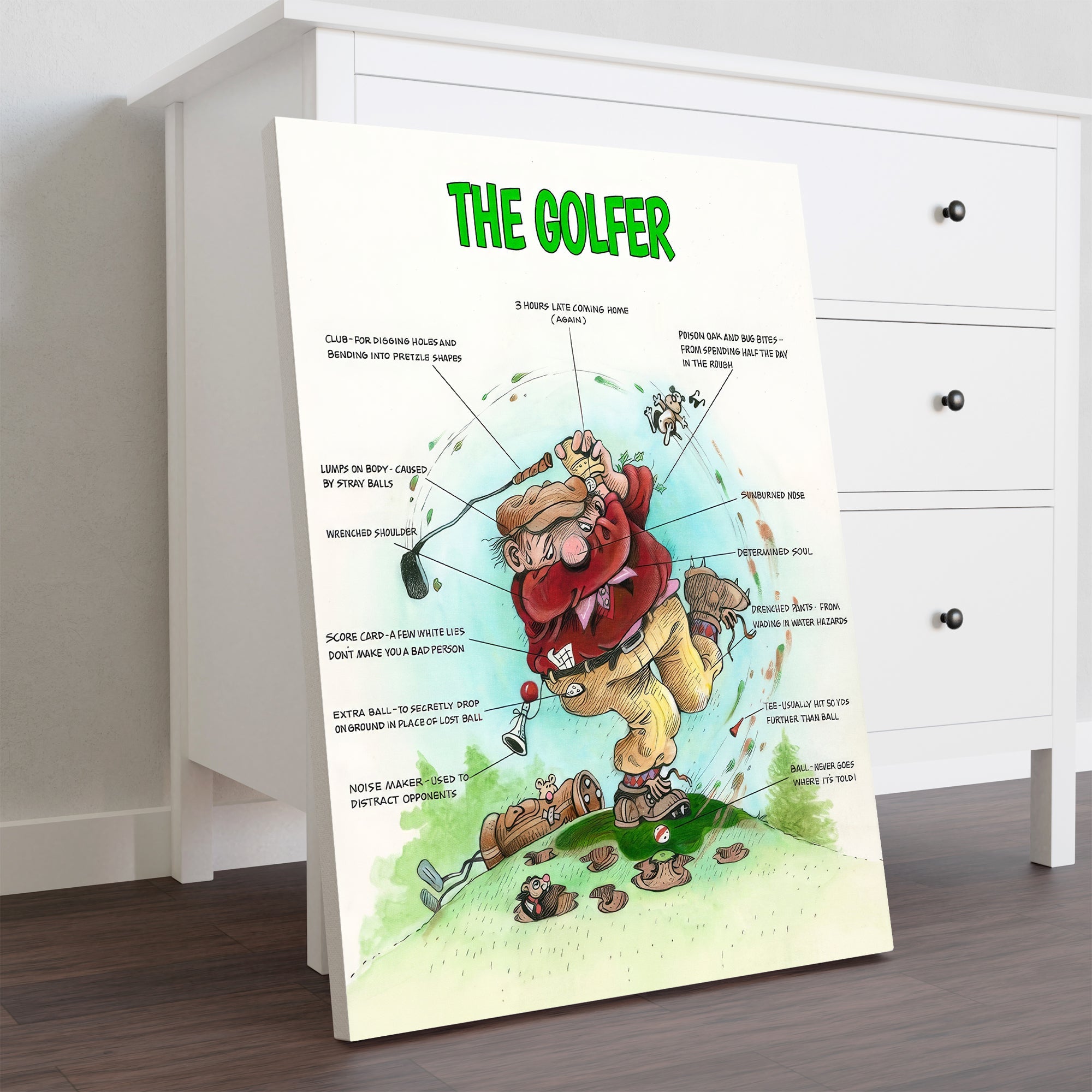 The Golfer Canvas, Golf Canvas Wall Art, Gifts For Golf Lovers, Golf Decor