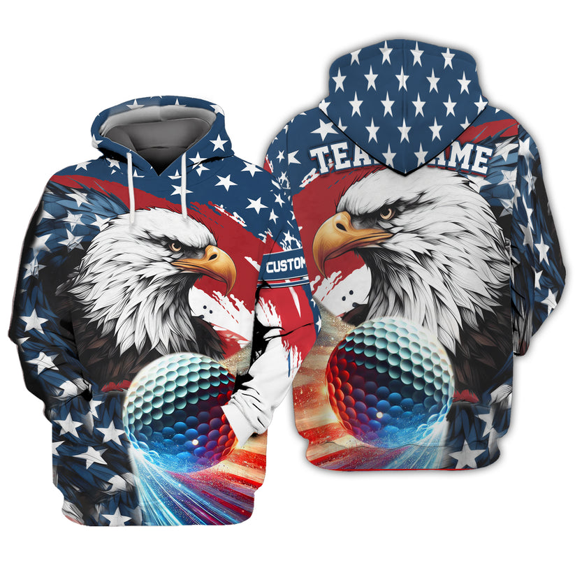 American Eagle Custom Golf Polo Shirt, Custom Men's Golf Polo Shirt, Golfing Apparel, Gift For Golfers