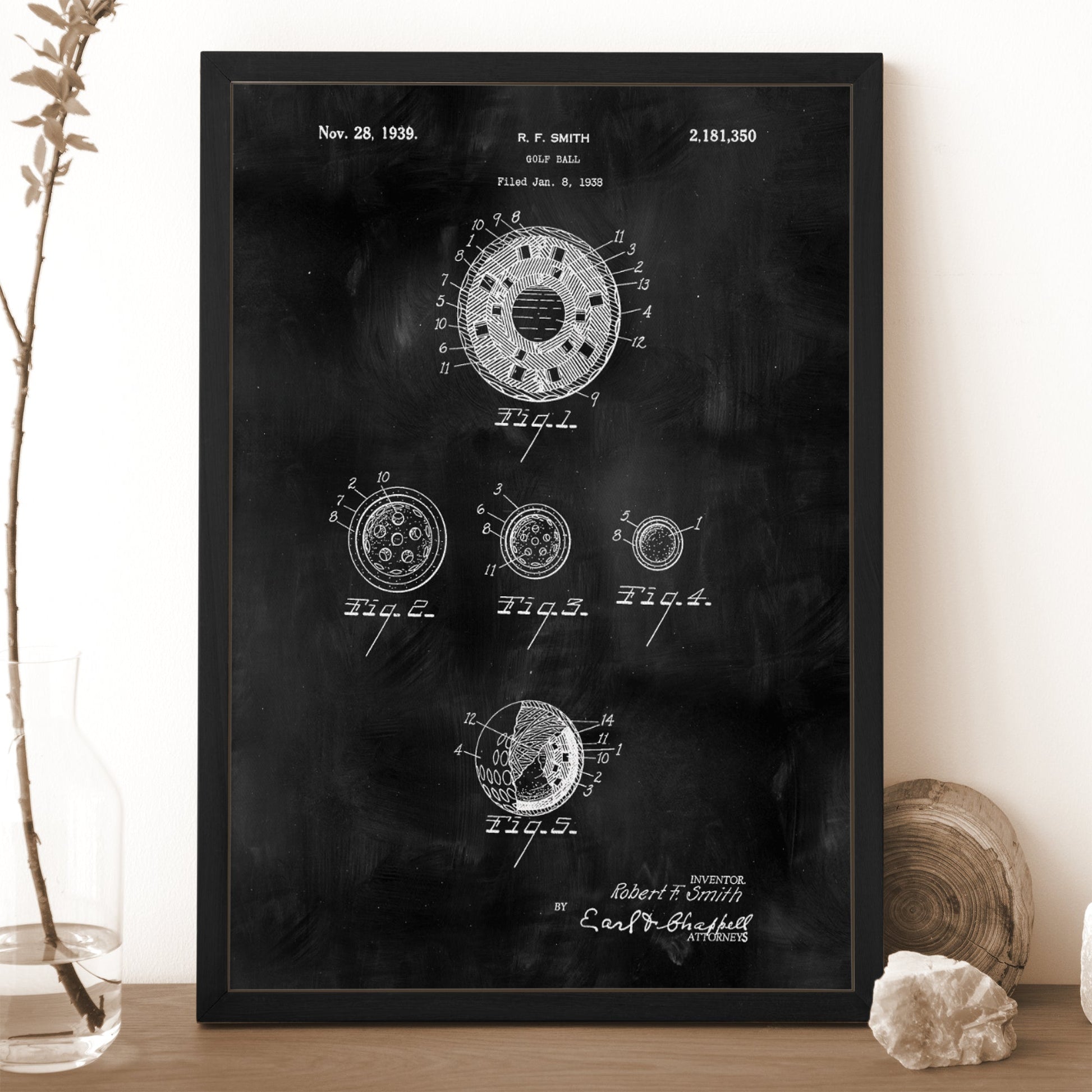 Golf Ball Patent Golf Canvas, Golf Art, Golf Canvas, Gifts For Golf Lovers