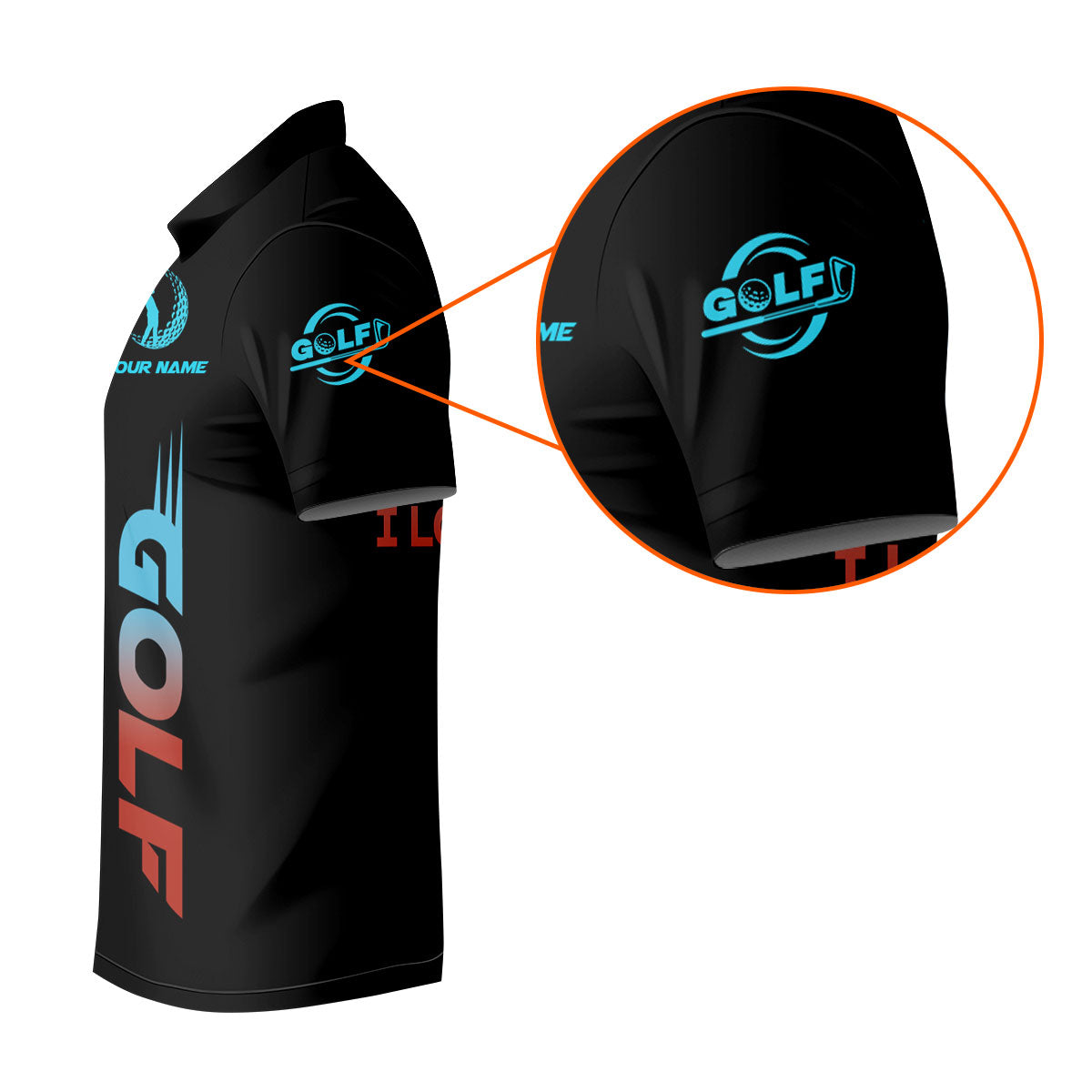 I Hate Golf Nice Shot I Love Golf, Shooting Star Custom Men's Golf Polo Shirt, Golfing Apparel, Mens Golf Gift