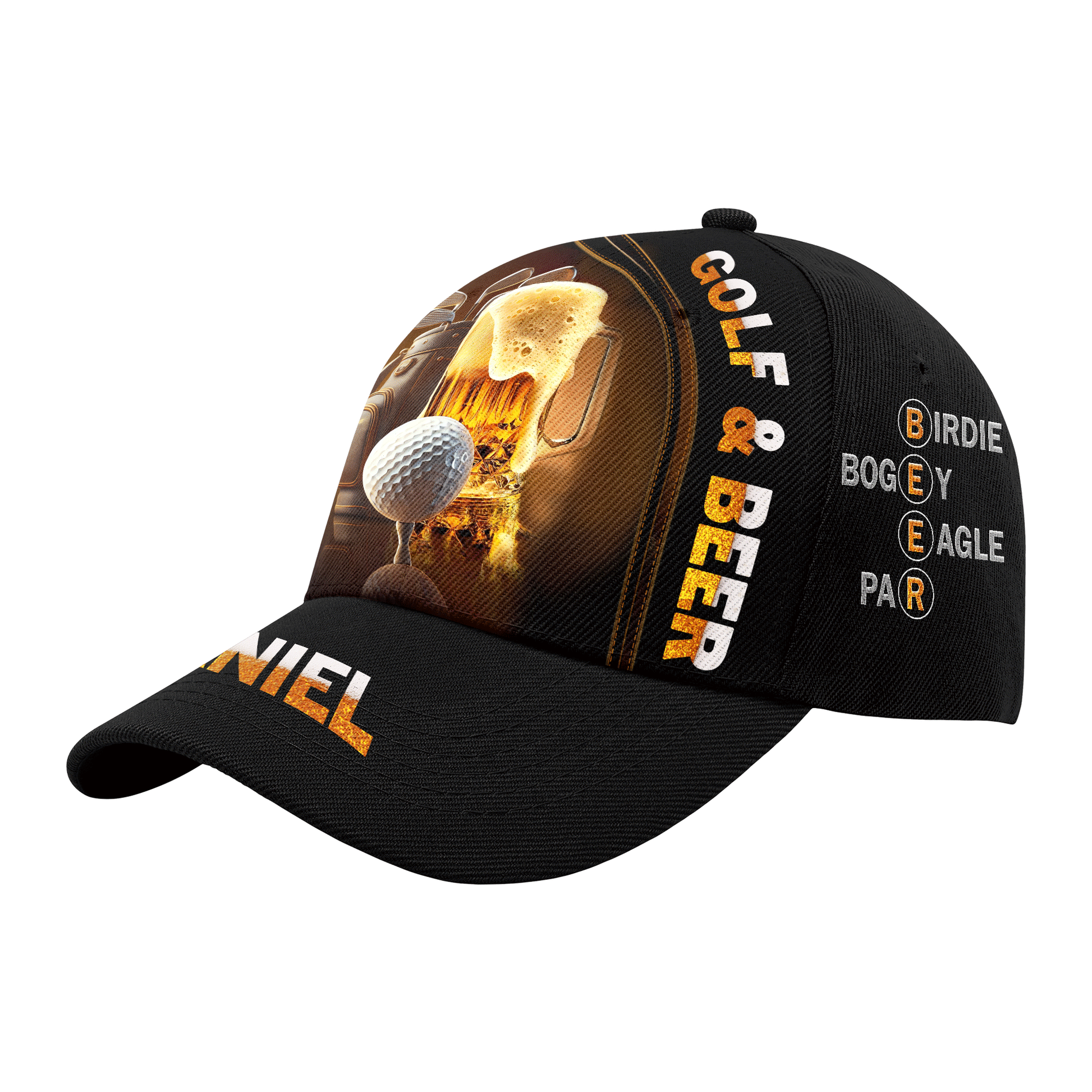 Golf And Beer Personalized Golf Cap, Gift For Dad, Golf Gift For Men