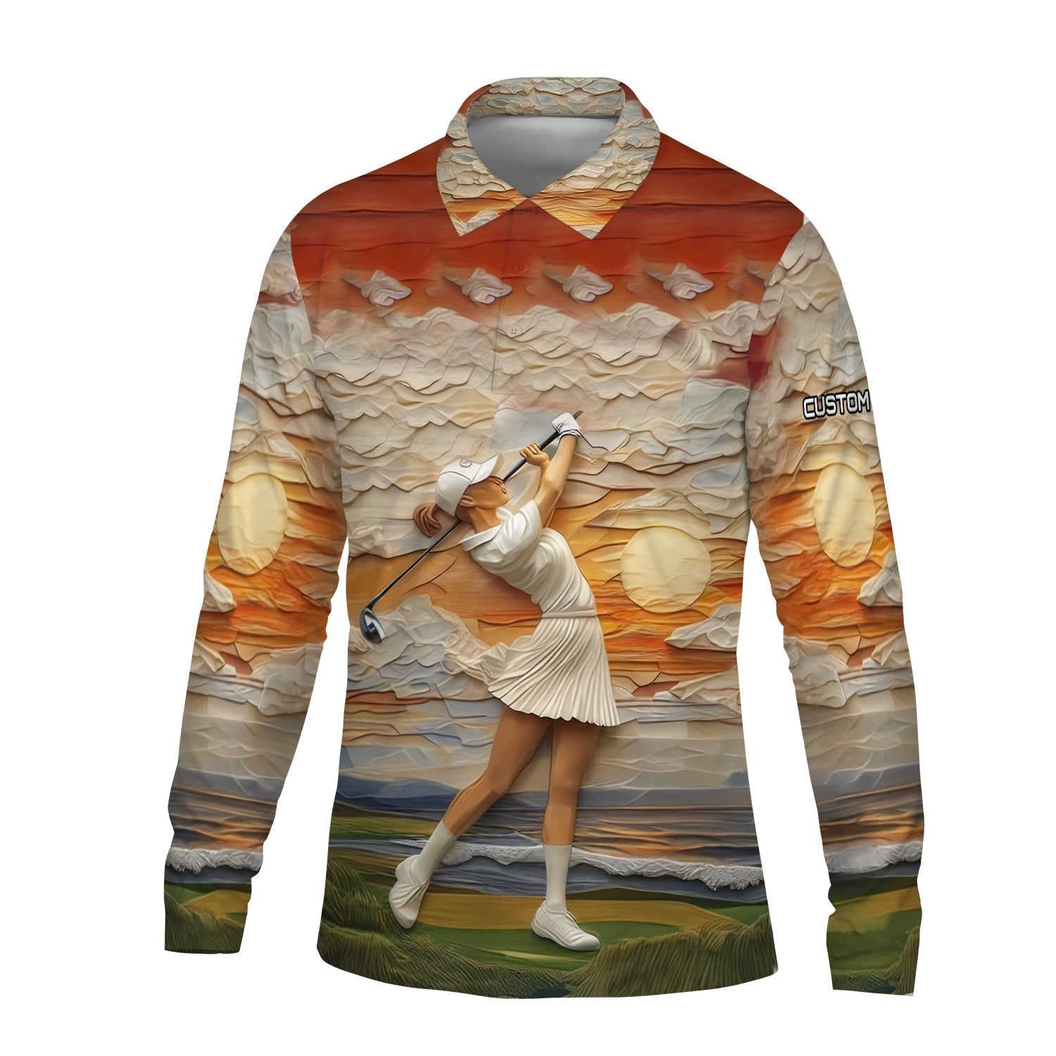 Golder Hour Golf Polo Shirt, Golfing Apparel, Mens Golf Gifts