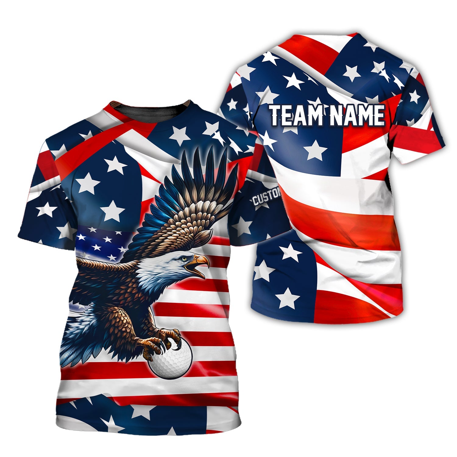 American Flag Custom Golf Polo Shirt, Gift For Golfers, Golf Gift For Men