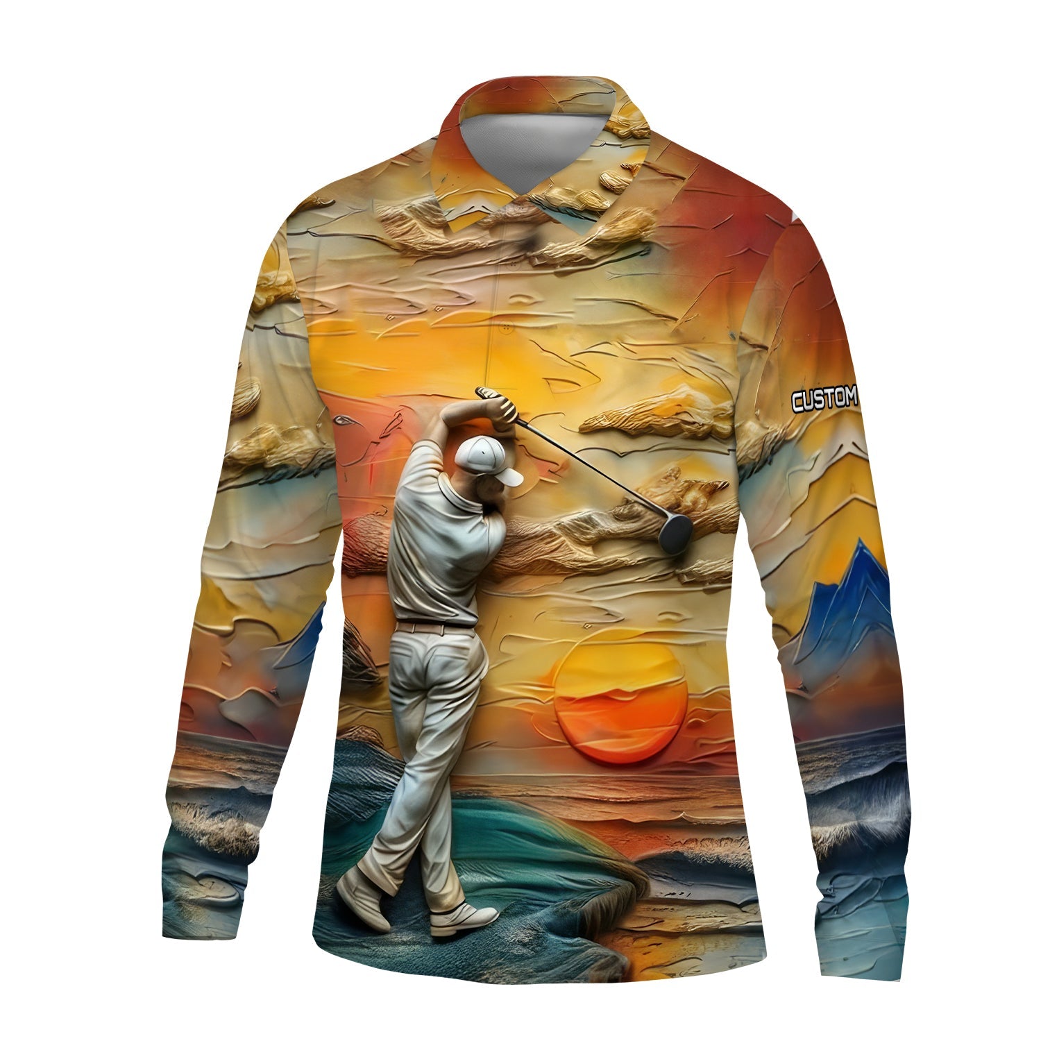 Golder Hour Golf Polo Shirt, Golfing Apparel, Golf Gift For Men