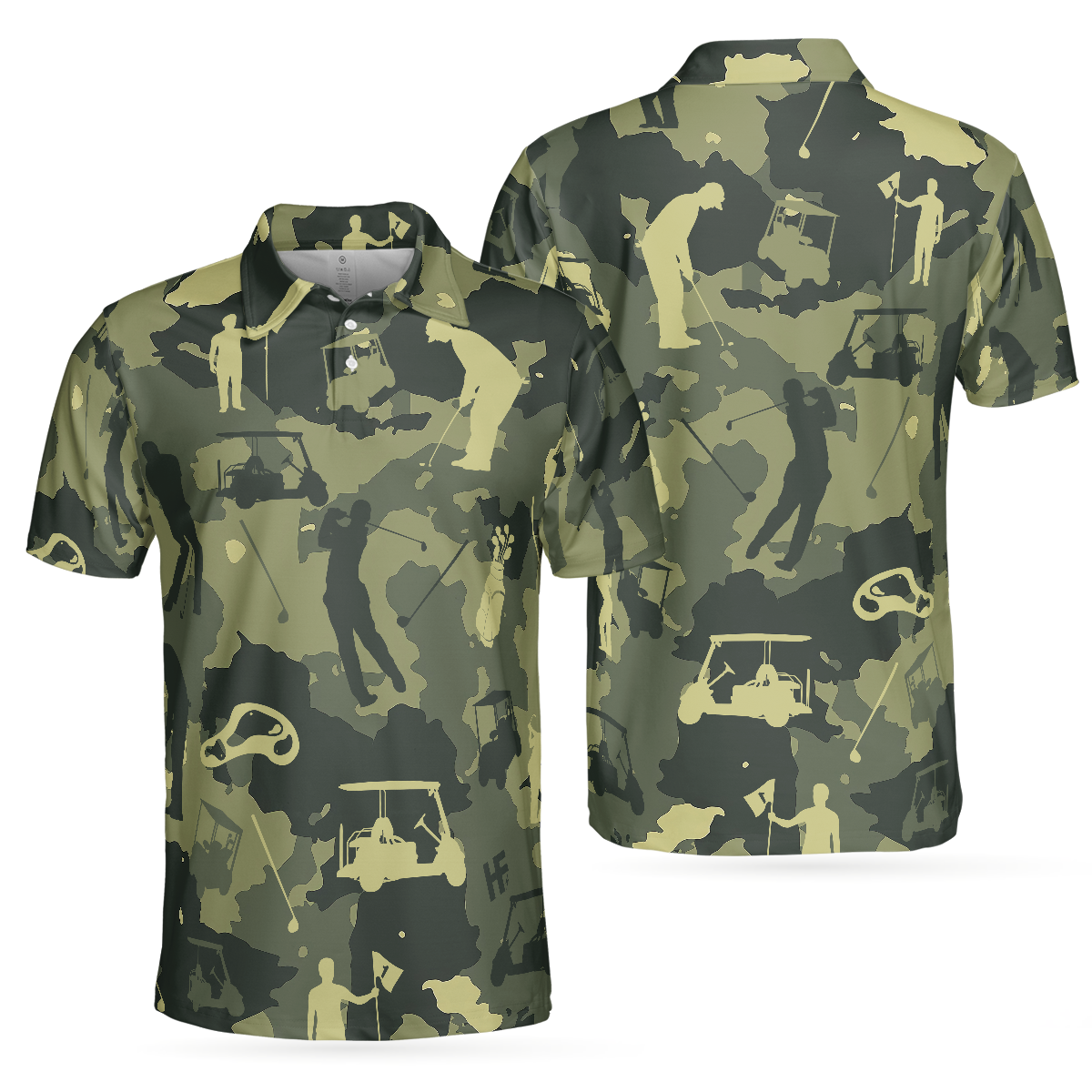 Camouflage Golf Polo Shirt, Golfing Apparel, Mens Golf Gift