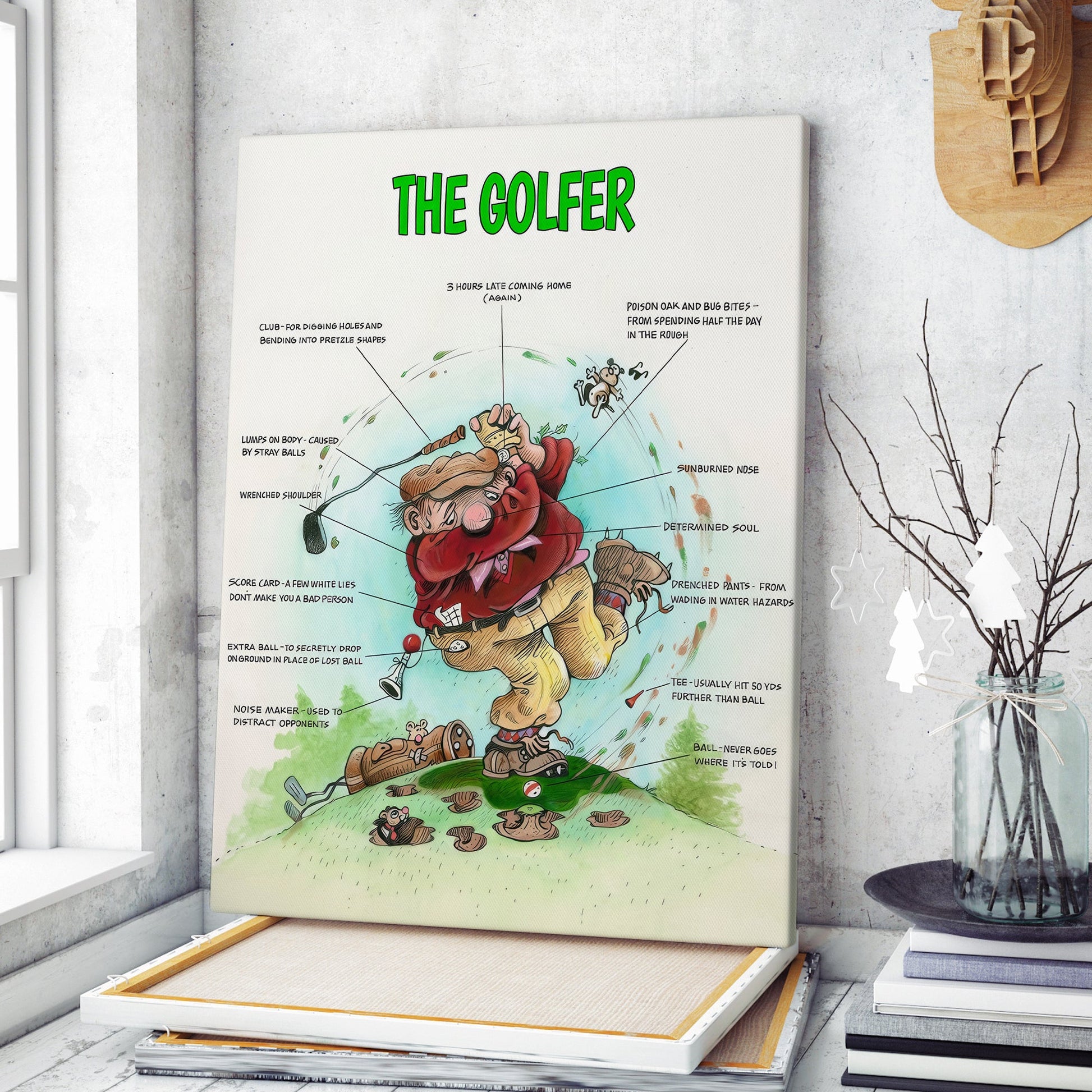 The Golfer Canvas, Golf Canvas Wall Art, Gifts For Golf Lovers, Golf Decor