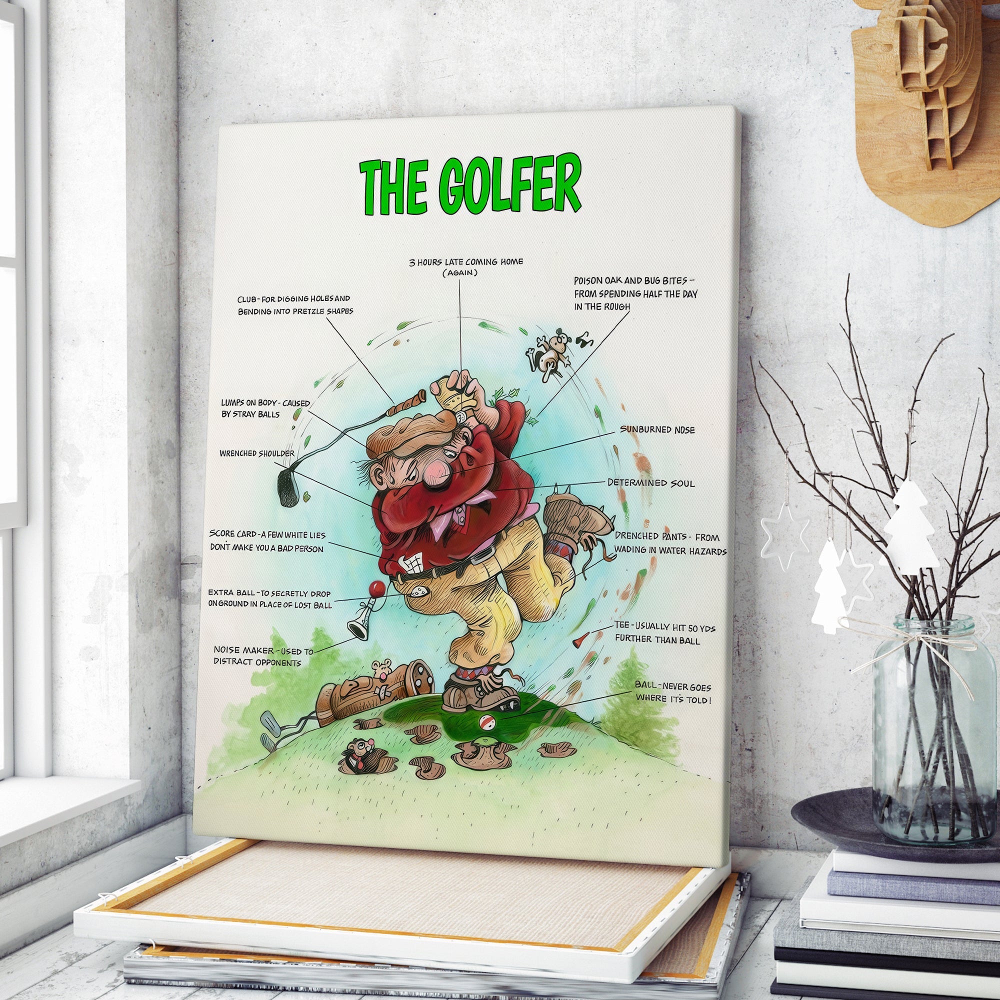The Golfer Canvas, Golf Canvas Wall Art, Gifts For Golf Lovers, Golf Decor
