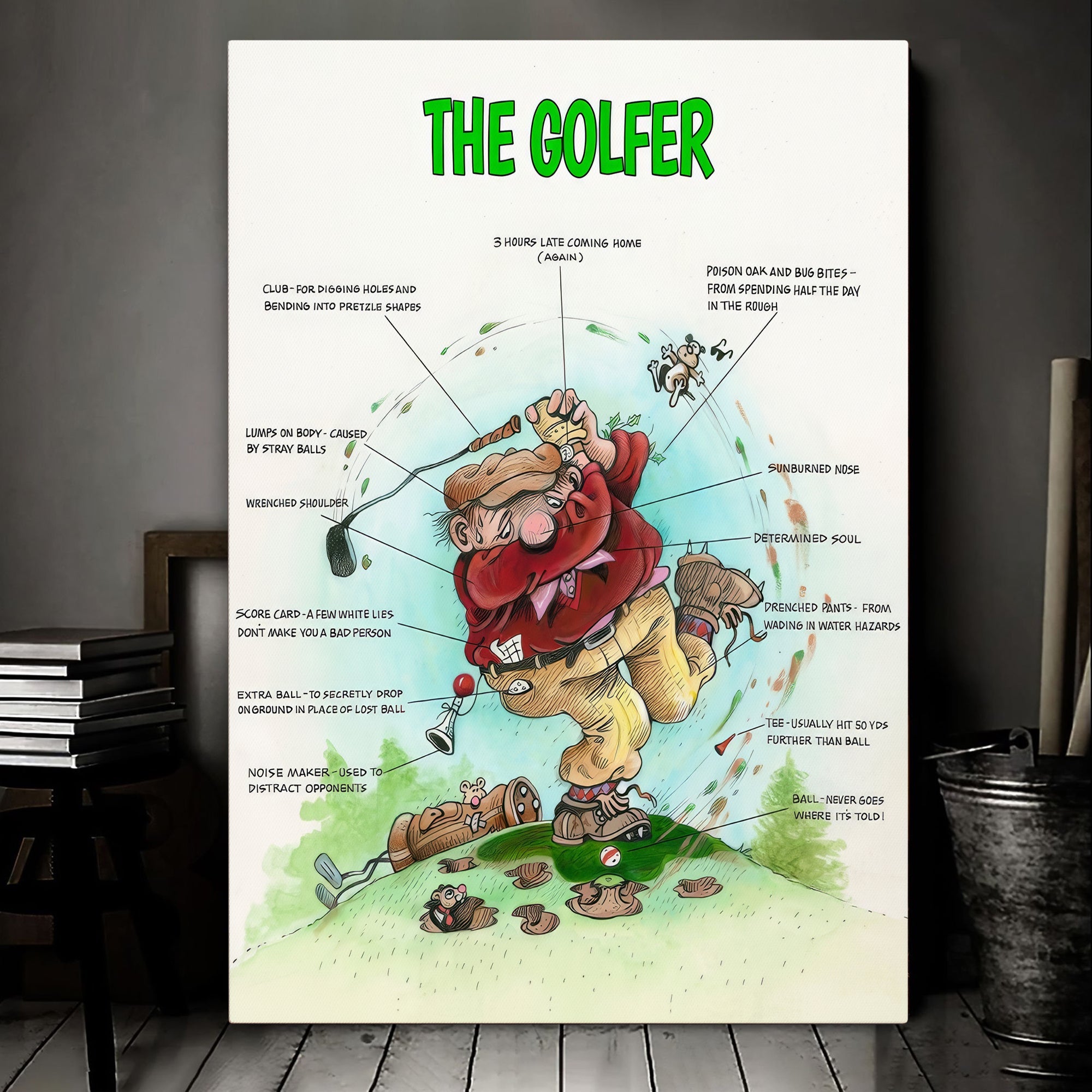 The Golfer Canvas, Golf Canvas Wall Art, Gifts For Golf Lovers, Golf Decor