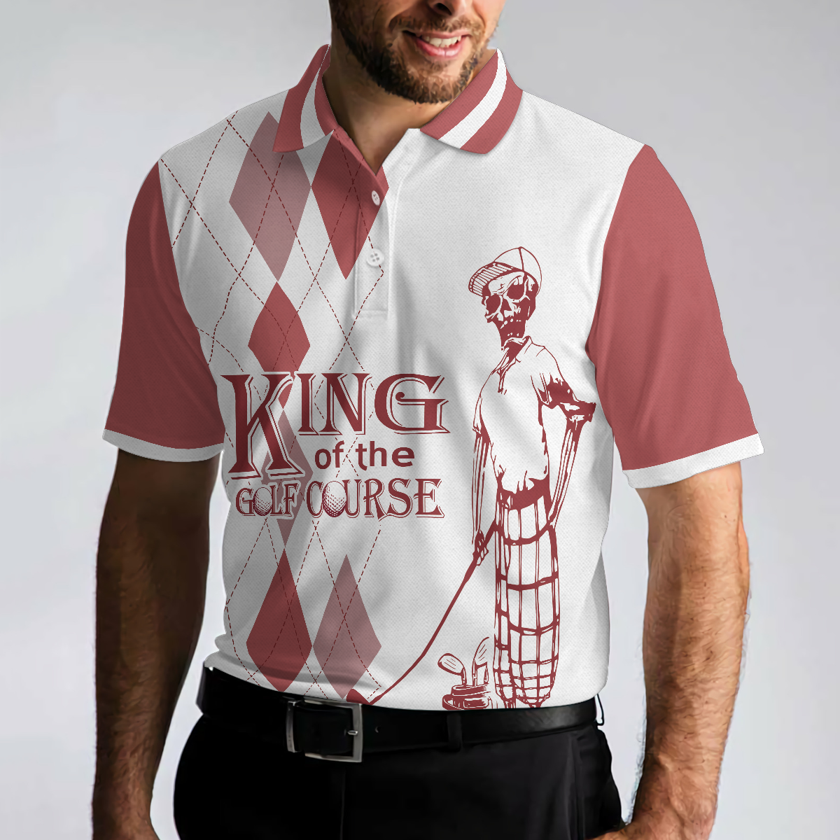 King Of The Golf Course Golf Polo Shirt, Golfing Apparel, Golf Clothing, Mens Golf Gift