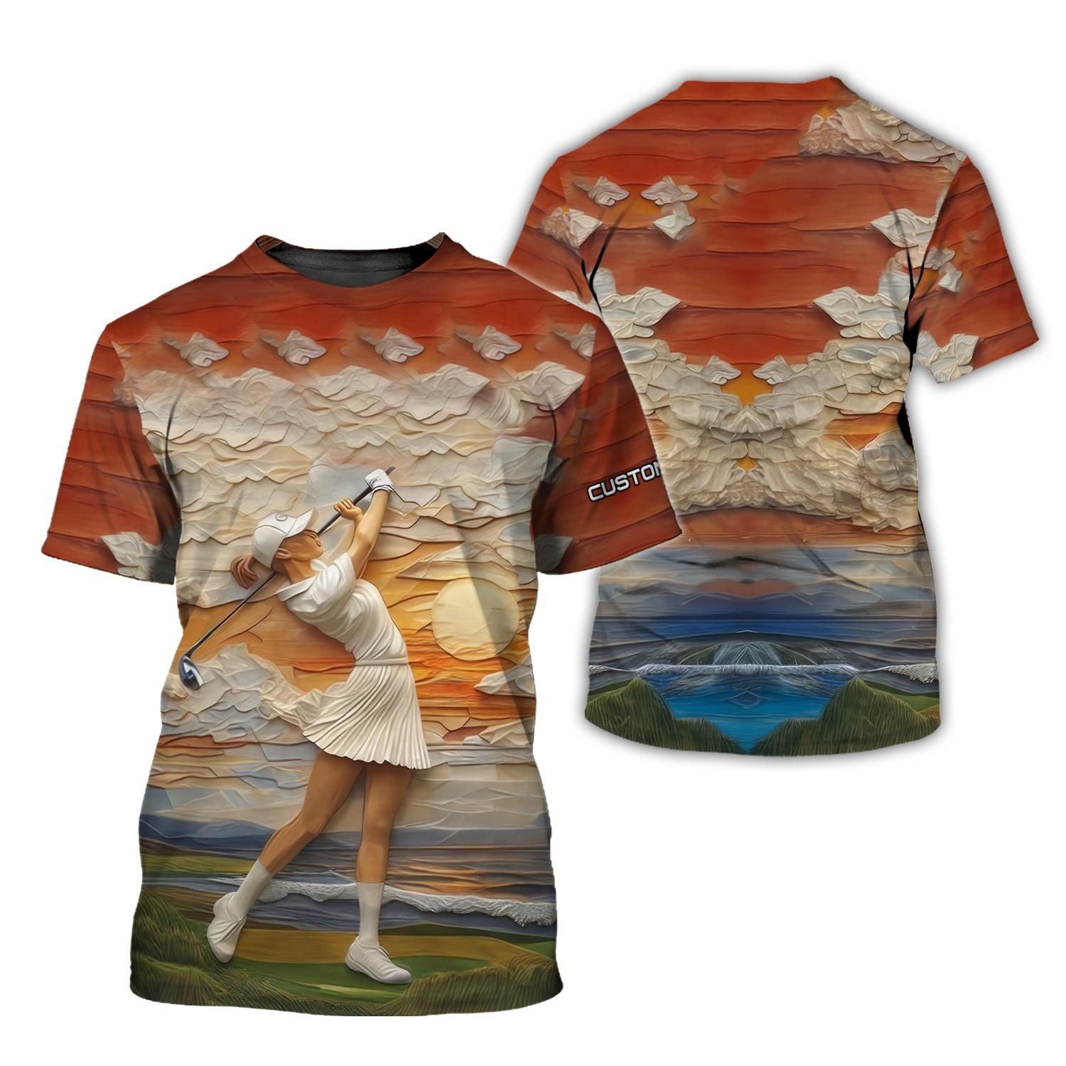 Golder Hour Golf Polo Shirt, Golfing Apparel, Mens Golf Gifts