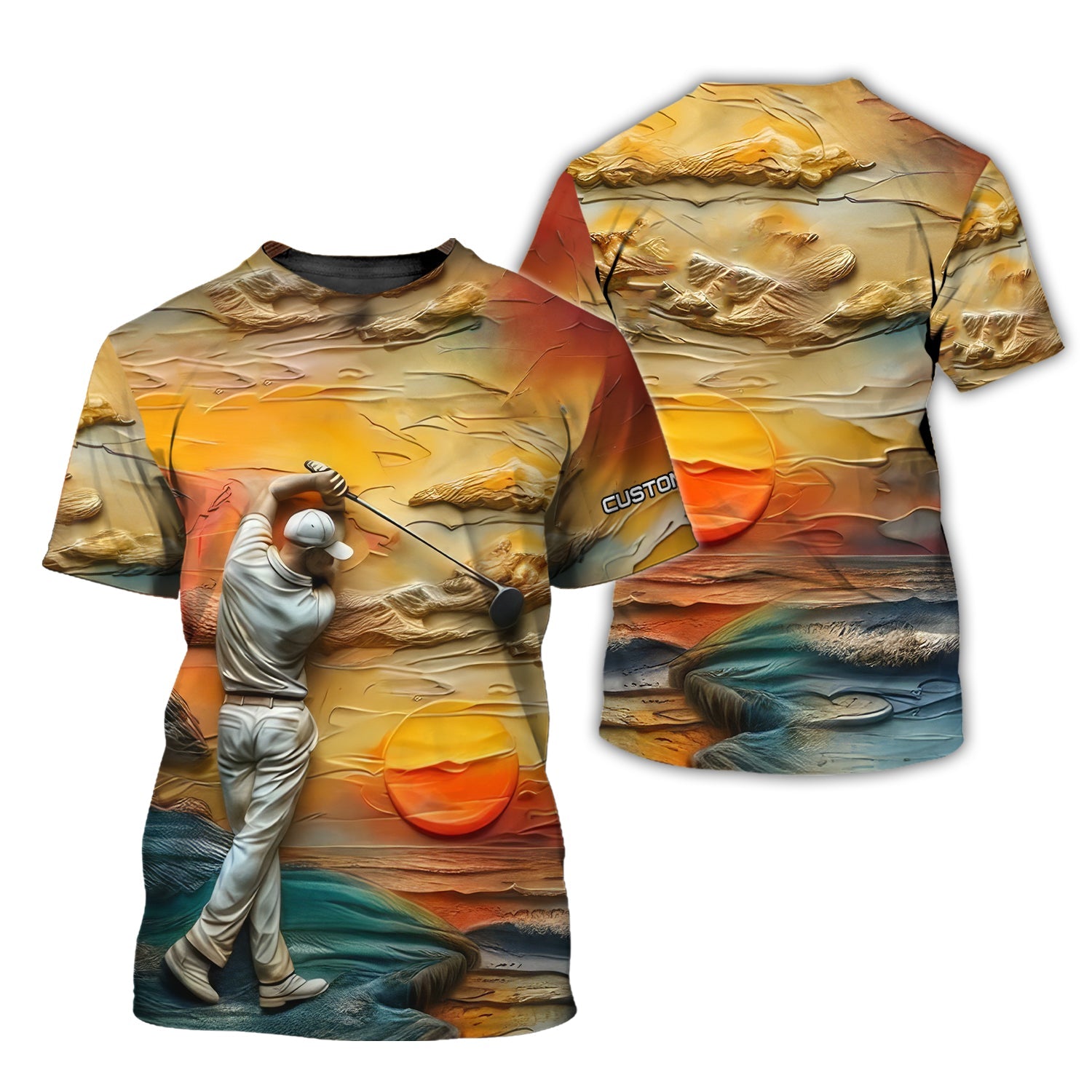 Golder Hour Golf Polo Shirt, Golfing Apparel, Golf Gift For Men