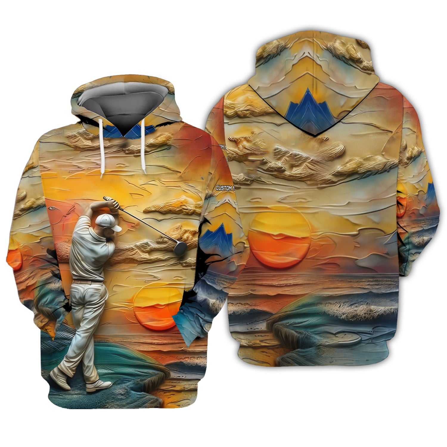 Golder Hour Golf Polo Shirt, Golfing Apparel, Golf Gift For Men