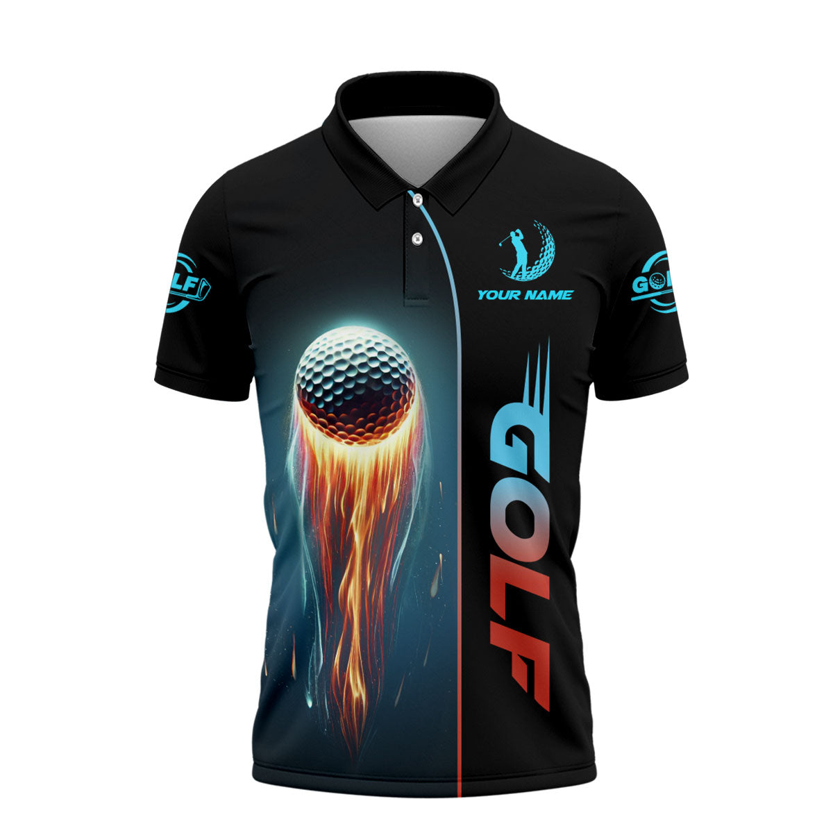 I Hate Golf Nice Shot I Love Golf, Shooting Star Custom Men's Golf Polo Shirt, Golfing Apparel, Mens Golf Gift