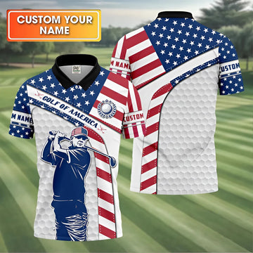 Funny Trump Golf Of America Custom Polos For Men, Mens Golf Gift, Golfing Apparel, Mens Polo Shirts