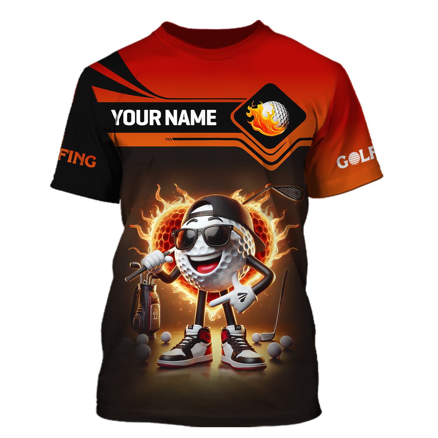 Cool Golf Ball Shirt, Custom Funny Men's Golf Polo Shirt, Golfing Apparel, Gift For Golfers